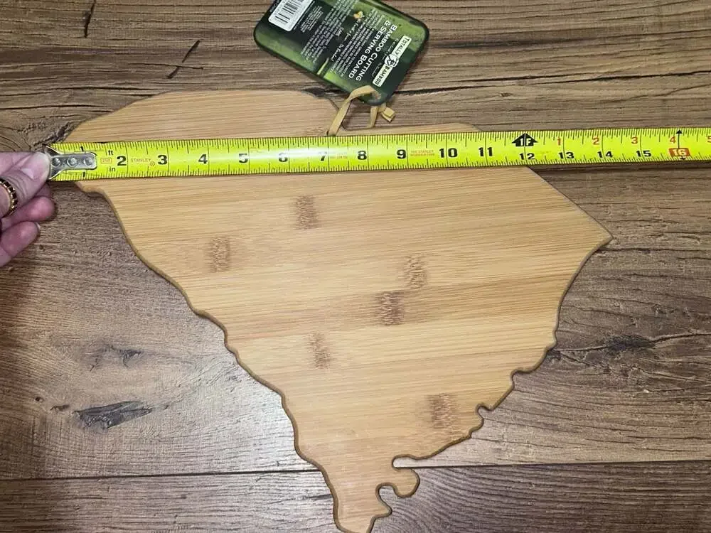 Totally Bamboo SC State Shaped Bamboo Cutting & Serving Board